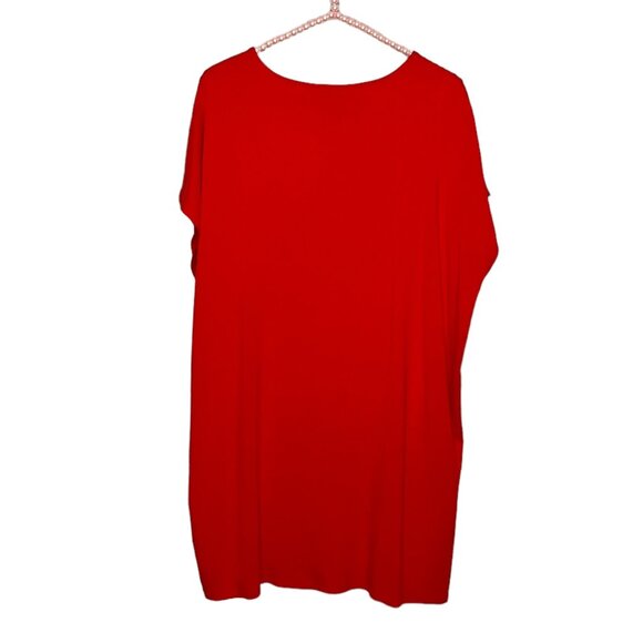 Chico's 2 Orange Touch of Cool Wedge Tunic Pullover Knit Top Shirt Large L 12 14 - Picture 5 of 7